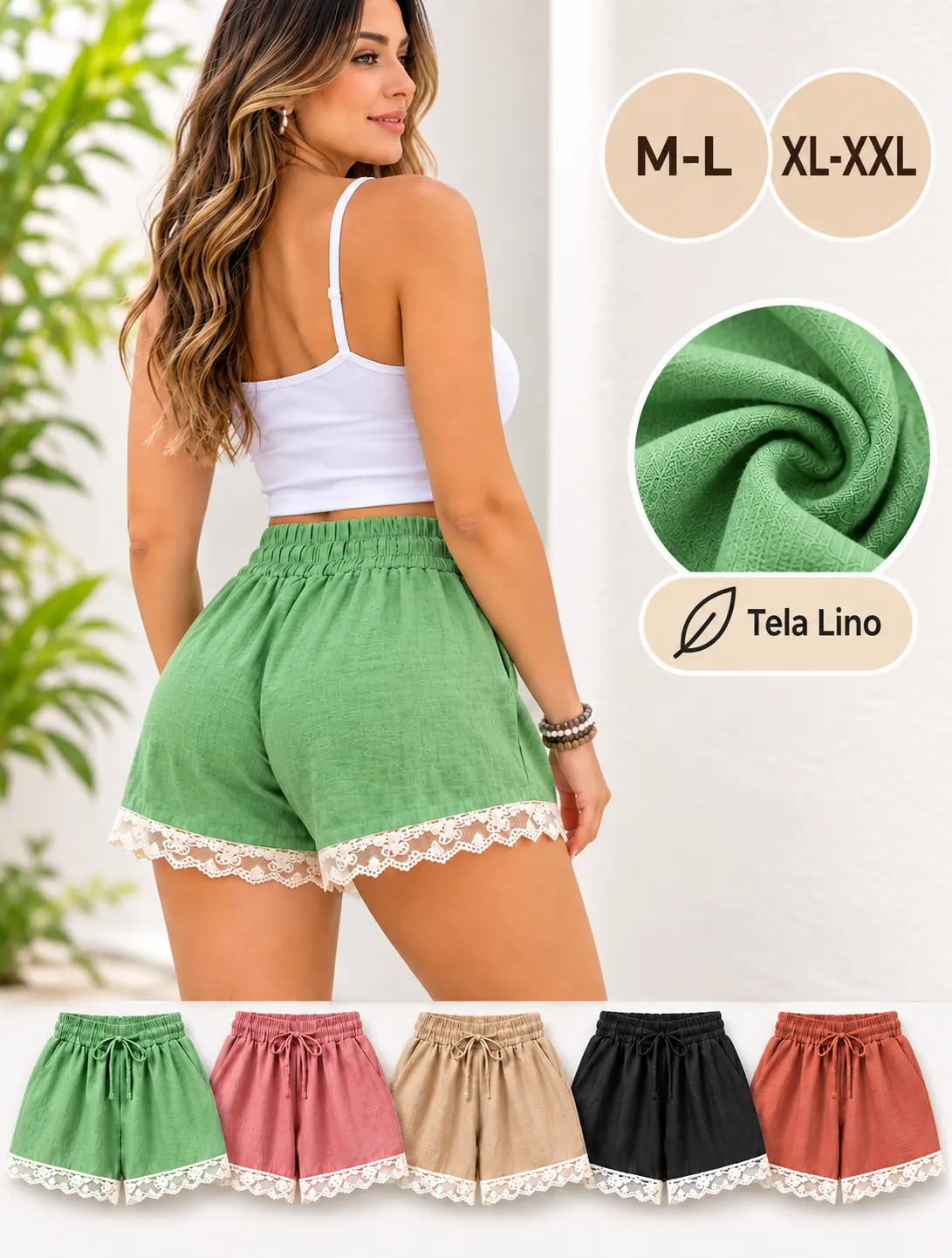 Short Mujer Lino