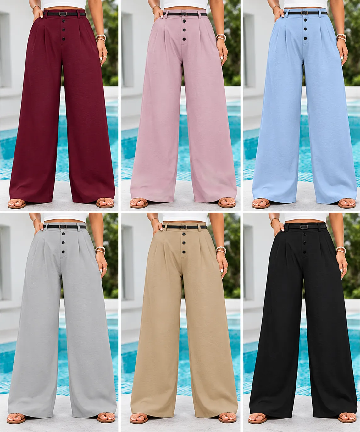 Pantalón Palazzo con Cinturon