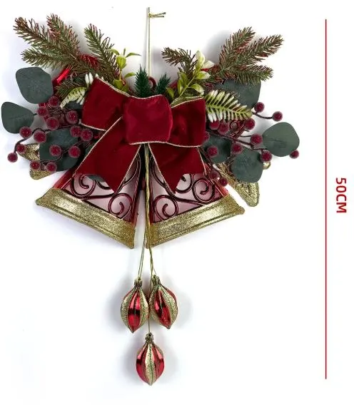 ADORNO CAMPANAS ROJAS 40X50CM