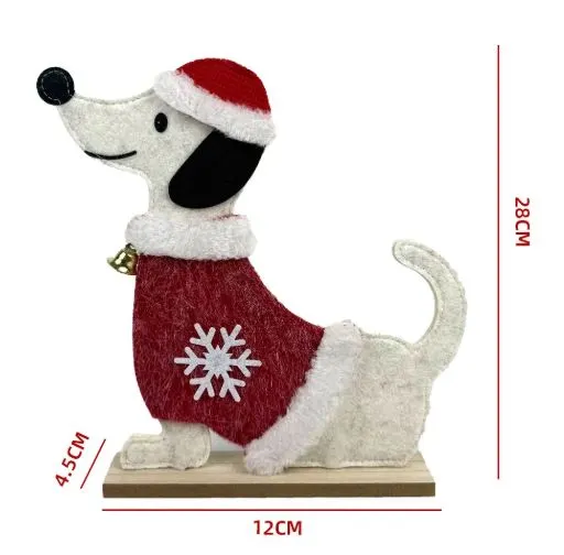 ADORNO PERRO NAVIDAD 12X4.5X28CM