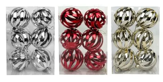 SET BOLAS DE NAVIDAD 8 CM 6PCS