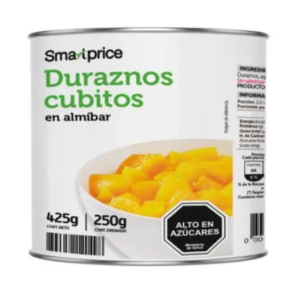 DURAZNOS CUBITOS 425 GRS SMARTPRICE