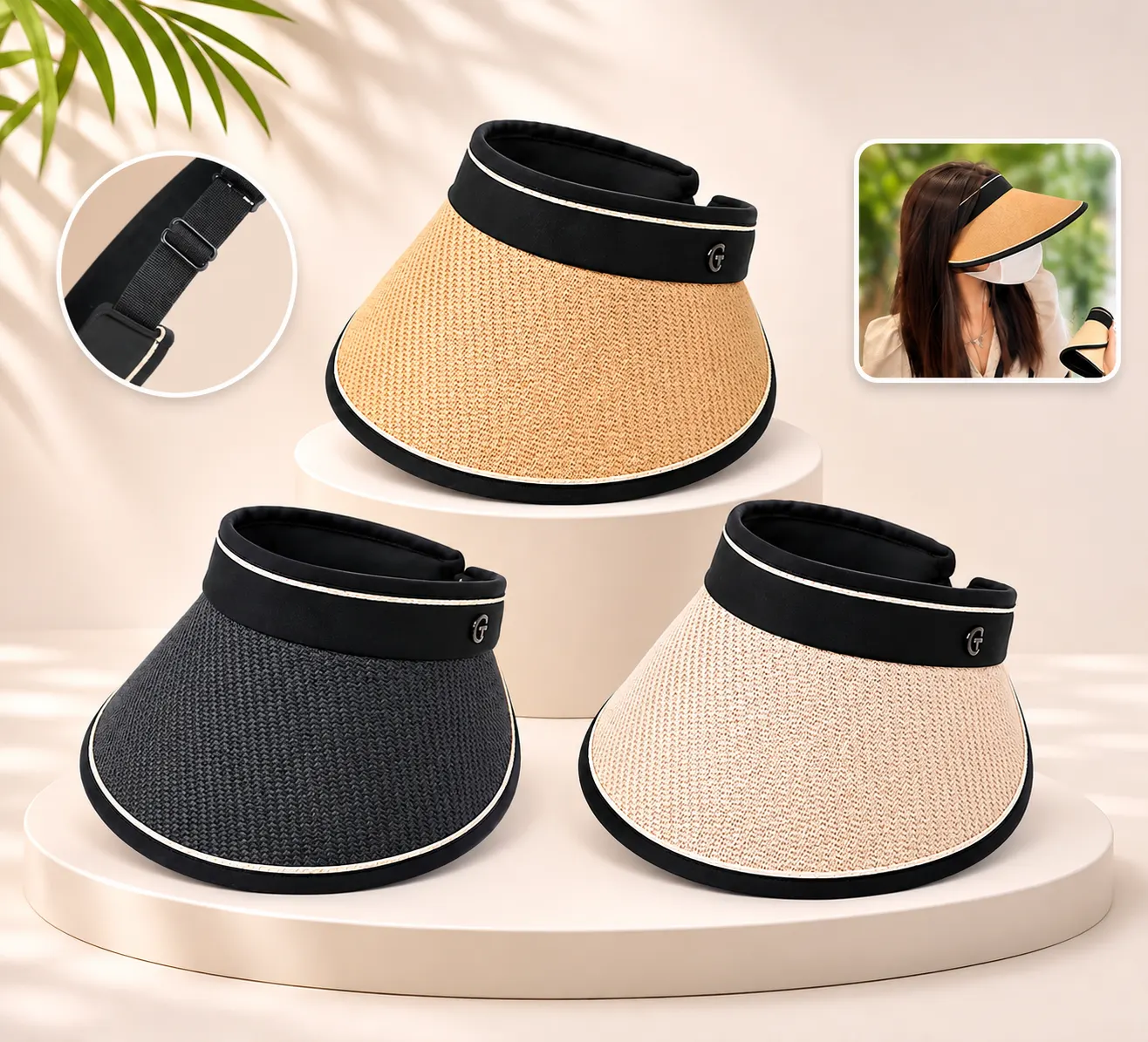 Sombrero visera de mujer liso 58CM