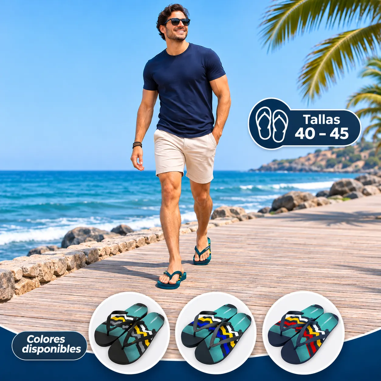 Chalas Sandalias playeras Hombre